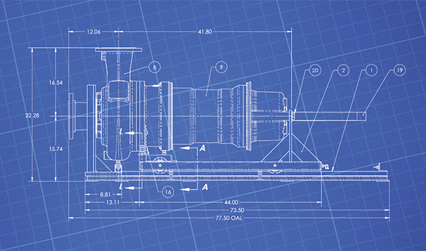 CAD Drawing for Custom Motor Sled Assembly Designed & Fabricated by Metropolitan Industries