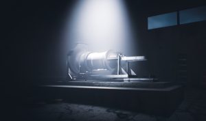 3D Rendering of Custom Motor Sled for Dry Well Pump Station