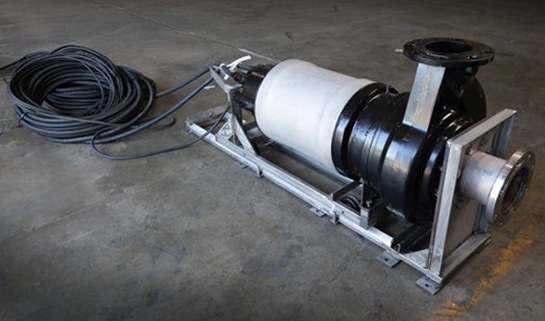 Motor Sled Custom Built for Submersible Dry Well Solids Handling Sewage Pump