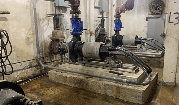 Installation of Two Submersible Dry Pit Solids Handling Sewage Pumps at Well Well Station for Local New York Municipality